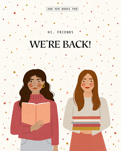 And Her Books Podcast Illustration cartoon character illustration design graphic graphic design graphics illustration instagram post podcast artwork