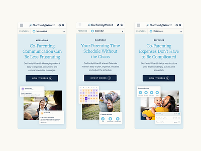 OurFamilyWizard Product Page Template by Sydney Jacobson on Dribbble