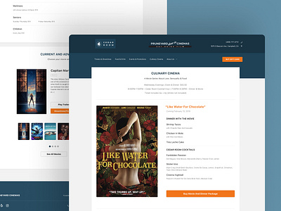 Pruneyard Cinemas - Other Pages booking cinema clean ticketing ui ui design ux website