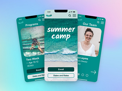 Summer camp | mobile | UI/UX | concept camp design mobile site summer ui ux