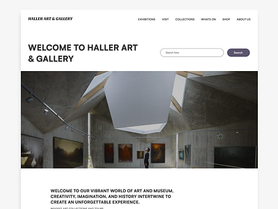 Haller Art & Gallery Web App Landing Page animation app branding design flat graphic design illustration illustrator logo minimal product design typography ui ux vector web web design website