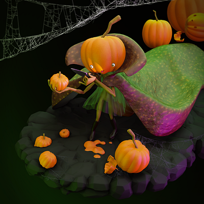 Pumpy. 3d blender character art charcater design design freaky halloween horror illustration model pumpkin render seasonal spooky