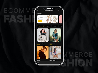 Ecommerce Mobile App appdesign branding clothing design ecommerce fashion graphic design illustration logo mobileapp online shopping typography ui uiux ux vector website