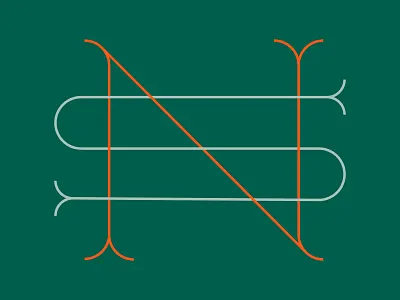 NS Monogram green lettering letters mark monogram n ns orange s type typography