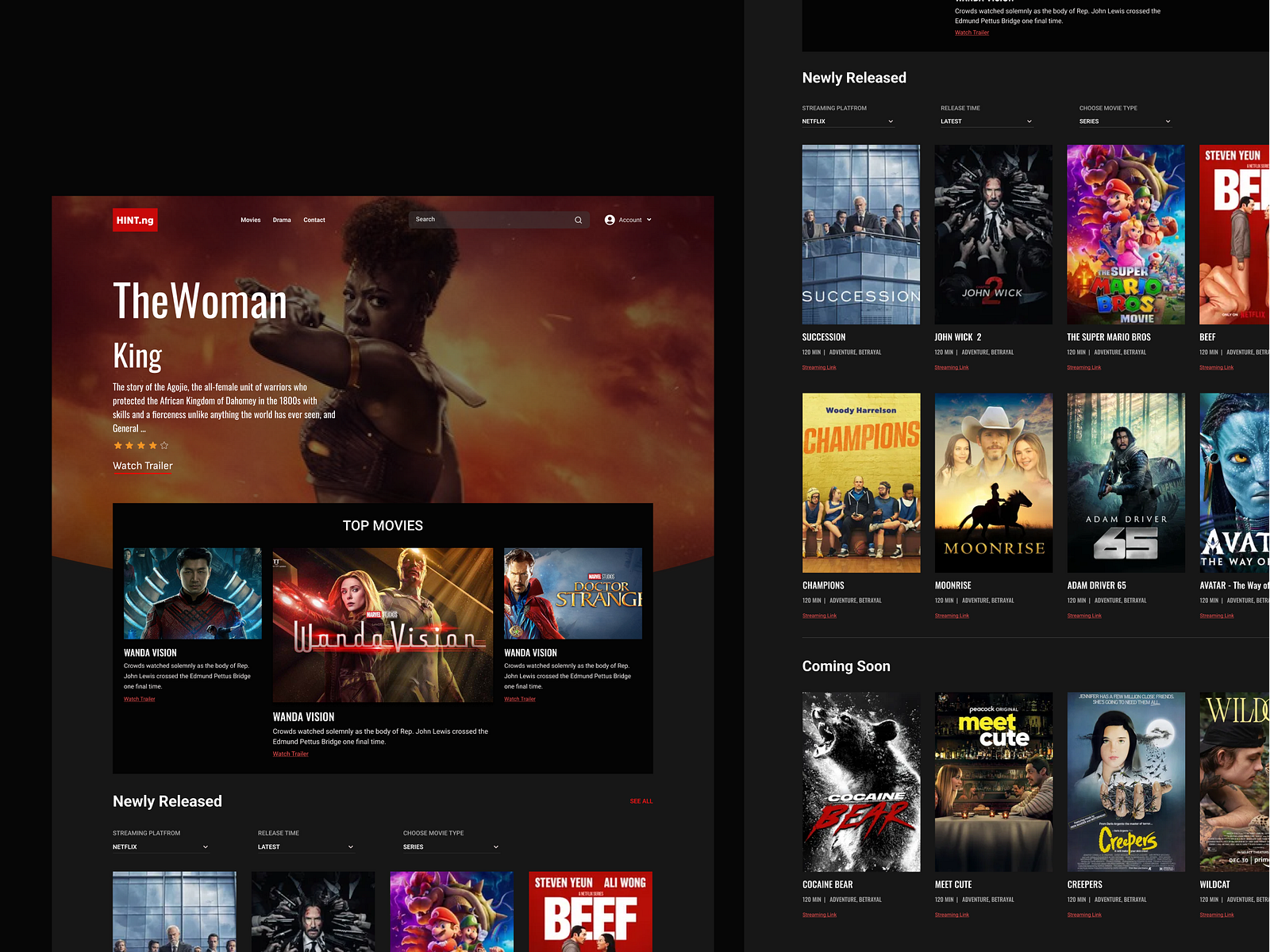 Movies Website Design by Oluwaferanmi Ajayi on Dribbble