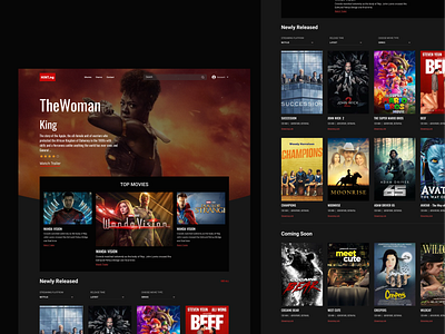 Movies Website Design hollywood inspiration landing page movies ui