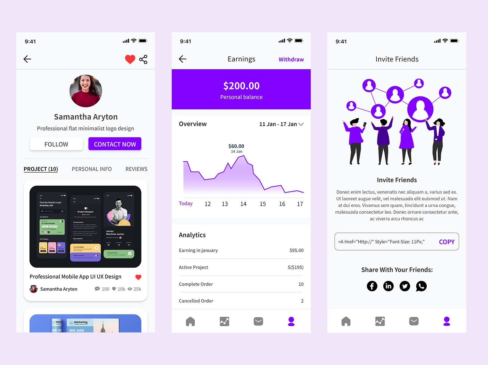 Online Earning UI by Sylpharts on Dribbble
