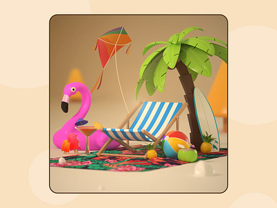 ☀️Summer Essentials 3d cinema4d design illustration model redshift