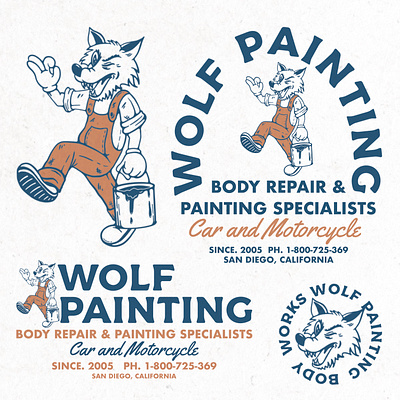 wolf painting branding design graphic design illustration typography vintage vintagedesign