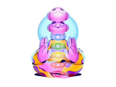 Colors Inside 2d buda chackra character color colors connection halo illustration meditation procreat relax
