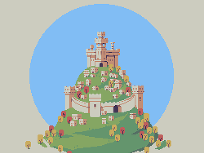 A castle 16bit 8bit castle design environment design gameart illustration logo medieval medievalpixelart minicastle minimalistic pixel art pixelart smallart tinyart tinypixels