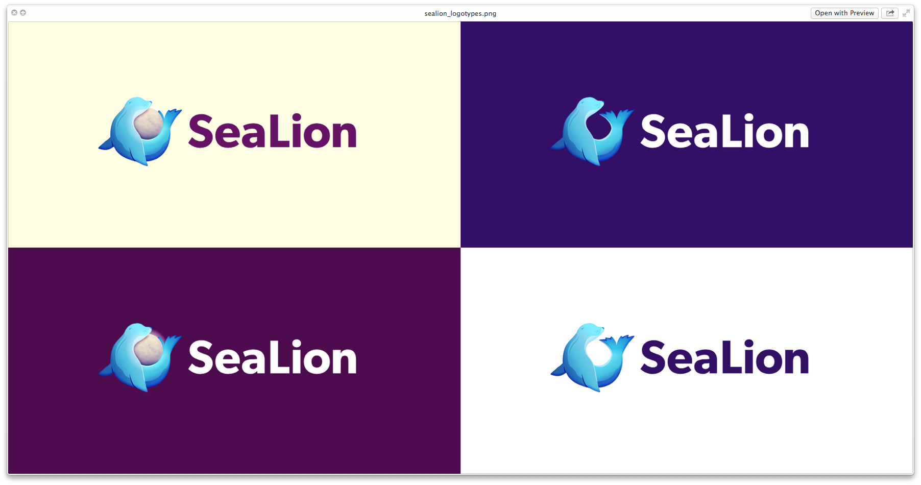 SeaLion branding browser design fireworks graphic illustrator lion logo nostalgia sea typography vector