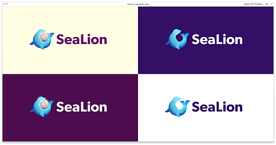 SeaLion branding browser design fireworks graphic illustrator lion logo nostalgia sea typography vector