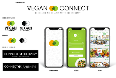 Vegan Connect App + Branding graphic design vector website website design
