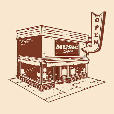 music store branding design graphic design illustration typography vector vintage vintagedesign