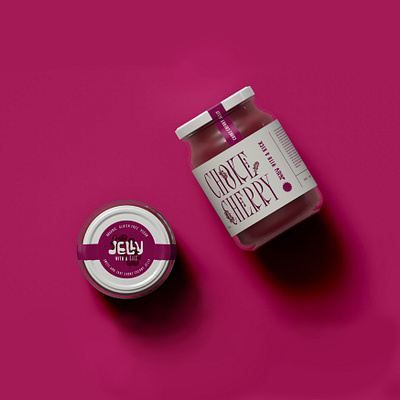 Chokecherry Jelly Label Design branding design graphic design label design mockup serif typography