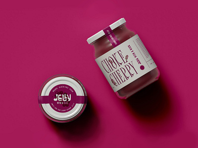 Chokecherry Jelly Label Design branding design graphic design label design mockup serif typography