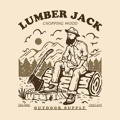 lumber jack branding design graphic design illustration typography vector vintage vintagedesign