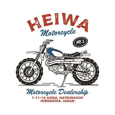 HEIWA MOTORCYCLE branding design graphic design illustration typography vector vintage vintagedesign