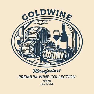 GOLD WINE branding design graphic design illustration typography vector vintage vintagedesign