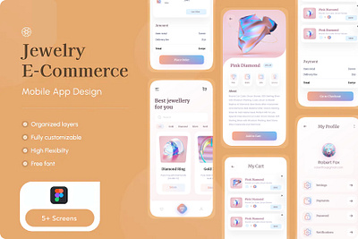 Sparkling Jewelry E-Commerce Mobile App app design ui ux