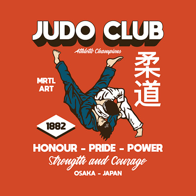 JUDO CLUB branding design graphic design illustration typography vector vintage vintagedesign