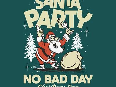 SANTA PARTY branding design graphic design illustration typography vector vintage vintagedesign
