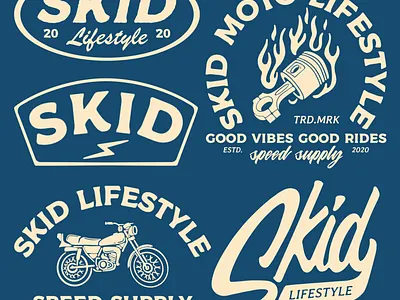 SKID branding design graphic design illustration logo typography vector vintage vintagedesign