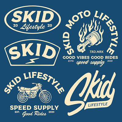 SKID branding design graphic design illustration logo typography vector vintage vintagedesign