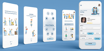 House Cleaning App UI graphic design ui ux