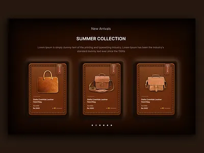 E-Commerce Bag Landing Page bag bag landing page branding design e commerce e commerce bag landing page figma graphic designer ladies bag landing page landing page ui design parts bag totes ui ui designer ui leather web design web ui leather web ui