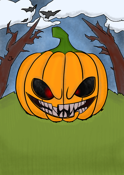 Possessed Pumpkin digitalart illustration