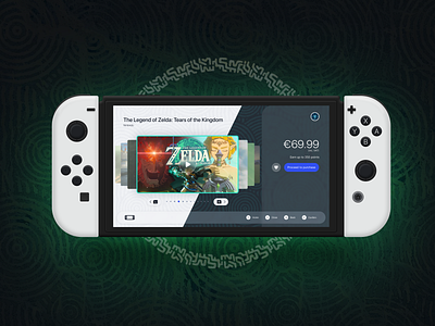 Nintendo Eshop Concept design gaming console light dark mode nintendo ui uiux user interface zelda