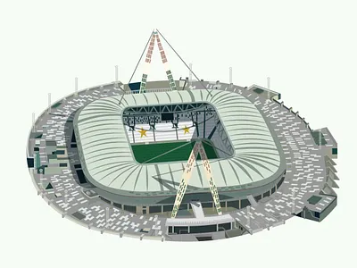 Allianz Stadium image to realistic vector illustration 3d allianz stadium architecture art branding building design flat graphic design house illustration image to vector minimal print stadium vector