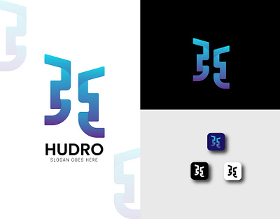 Hudro - Logo Design (Unused ) abstract app logo best logo brand identity branding creative logo design gradient logo graphic design letter logo logo logo design logofolio logomark professional logo vect plus