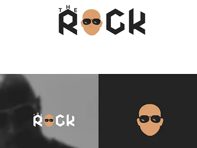 Typography logo branding design graphic design illustration logo the rock typography vector