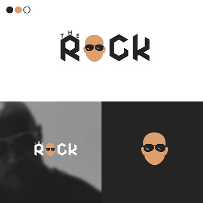 Typography logo branding design graphic design illustration logo the rock typography vector
