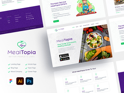 MealTopia Landing Page blog career ill illustration landing page mealtopia ui ux