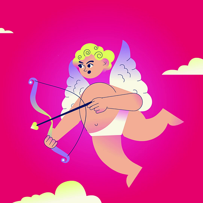I Gave A Second Chance to Cupid... 2d animation adobe illustrator after effects animation colorful illustration colorful vector cupid cupid animation cupid illustration graphic design illustration motion design motion designer motion graphics