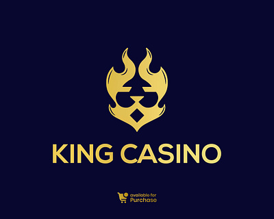Casino Logo | Fire, Lion, Spade bet branding casino casino game casino log fire free slot game game logo icon king lion logo logo design poker royal slot spade symbol vector
