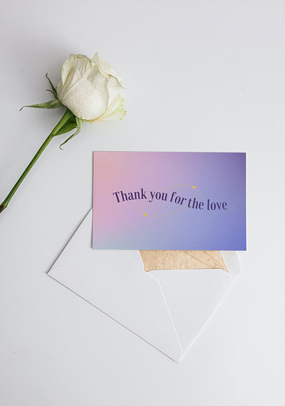 Thank you card template for small buisness branding card design elegant graphic design illustration logo purple small buisness thank you typography