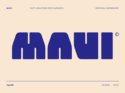 MAUI chunky custom disney display fast food hawaii logo logotype maui moana ocean restaurant sea seafood typography vibe wordmark