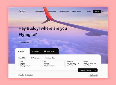 Book a flight ticket design graphic design ui