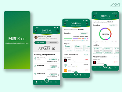 M&T Bank - App Refresh (Concept) bank bank app banking app budget app mt bank mtb ui ux uxui
