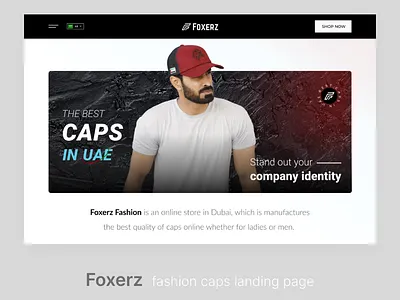 Foxerz fashion caps landing page animation branding design ui ux web