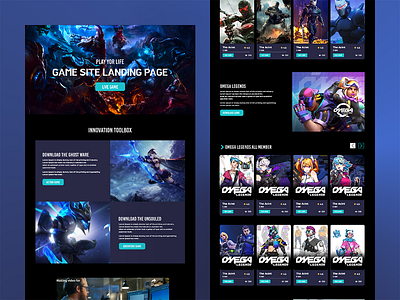 GAME SITE LANDING PAGE DESIGN game gaming websibe landing page