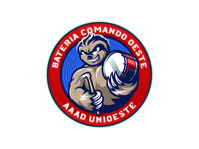 Bateria Comando Oeste animal bateria character illustration logo mascot preguiça sloth sportlogo vector art