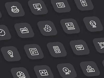 Education Icons branding darkmode design education icon iconkit iconpack iconset iconstyle illustration ui uiux vector