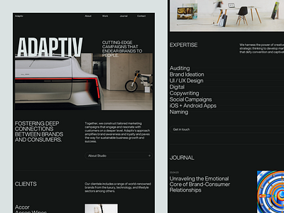 Adaptiv - Webflow Template for Creatives advertising agency dark digital figma minimal portfolio showcase template webflow
