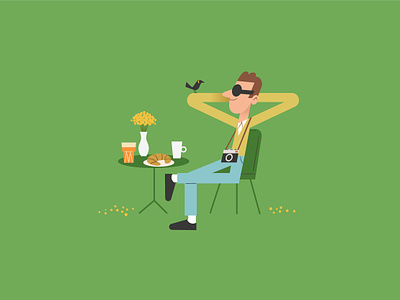 We can be friends bird brunch calm character design coffee cute digital art friendly greenlife guy illustration man relax retro spring sunglasses sweet vector vintage